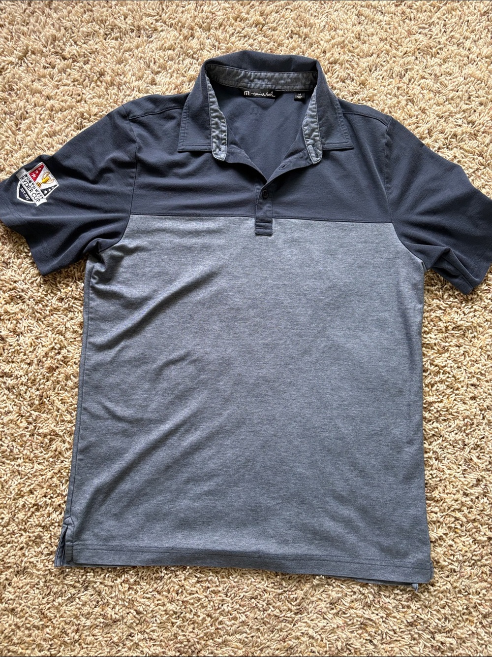 TravisMathew Miller Lite Ryder Cup Polo Shirt Gray Mens M